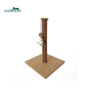 Tiang Garukan Kucing LEECORK Premium, Tiang Garukan Gabus dengan Bulu Imitasi 21 inci untuk Anak Kucing - Product Image 6