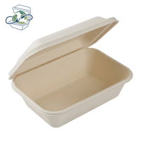 1000ml Kwalitatief hoogwaardige, milieuvriendelijke, aanpasbare, wegwerpbaar vierkante borden van suikerrietbagasse, afhaalverpakking