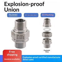 Raccord de tuyauterie flexible antidéflagrant en acier inoxydable 304, double filetage mâle-femelle, joint à raccordement rapide, réducteur BHJ