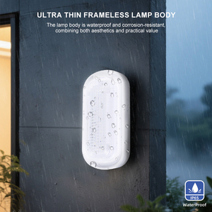 Không thấm nước ngoài trời nhôm & Pc <span class=keywords><strong>LED</strong></span> Tường Đèn hình bầu dục chống ẩm vách ngăn cho vườn hành lang phòng tắm & Trần - Product Image 3