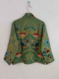 Chaqueta Suzani de Algodón Estilo Bohemio, Bordado Floral Colorido, Abrigo Étnico TNT para Mujer, Ropa para Festivales Gitanes - Product Image 5