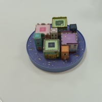 Boîtes de rangement miniatures écologiques et adorables en papier recyclé et pelliculage mat dans une sphère transparente