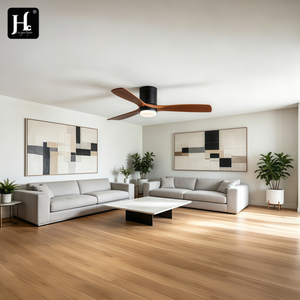 Ventilador de Techo Moderno de Tres Aspas con Acabado de Madera y Luz para Sala de Estar, Dormitorio e Iluminación Residencial Interior - Product Image 1