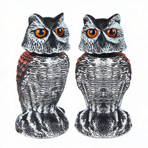 Adorno Repelente de Aves con Cabeza de Búho Giratoria de 360 Grados, Plástico, Ecológico, Señuelo de Caza para Exteriores - Product Image 1