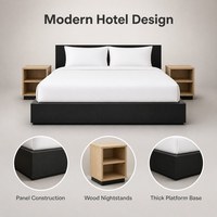Modernes Hotel-Schlafzimmer-Möbelset Plattformbett Nachttisch TV-Schrank Schreibtisch Stuhl Suite Gastgewerbe-Projekt