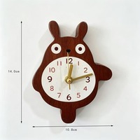 Jam Magnet Kulkas Rumah Kayu Mini Jam Dinding Kecil Lucu untuk Dapur Kamar Anak Ornamen Rumah