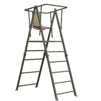Échelle de chasse pliable en aluminium portable, antidérapante, avec garde-corps et siège pour la chasse au cerf