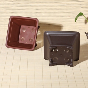 Maceta Cuadrada Gruesa para Sala de Estar, Contenedor para Suculentas, Maceta Retro de Plástico Tipo Arcilla Morada de 4 <span class=keywords><strong>Pies</strong></span> para Bonsái - Product Image 5