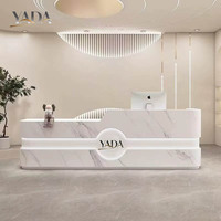 Meilleur vendeur, style moderne, comptoir de réception personnalisé pour salon de beauté, salon de manucure, salle de sport, en bois, design circulaire, petite table de réception