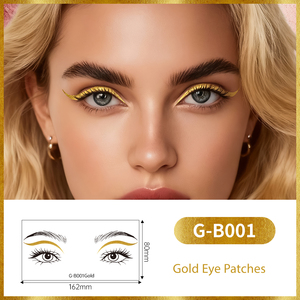 Adesivos Temporários de Tatuagem Ecológicos para Olhos, Prata/Dourado/Rosa Metálico, Fácil de Usar, Duração de 3-5 Dias, Adesivos para Olhos GLDED - Product Image 1