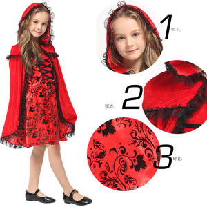 <span class=keywords><strong>Petit</strong></span> <span class=keywords><strong>chaperon</strong></span> <span class=keywords><strong>rouge</strong></span> Costume Halloween Fantasia déguisement fête conte de fées Cosplay tenue pour enfants - Product Image 2