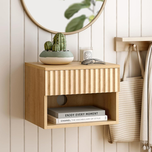 Table de <span class=keywords><strong>chevet</strong></span> beige haut de gamme, design moderne européen à rainures verticales, sur mesure et en gros - Product Image 5