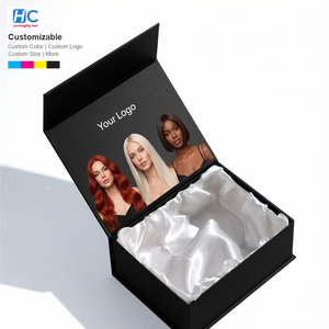 Luxury Custom Logo Magnetic Folding Rigid Cardboard Packaging Box Glossy Lamination Recycled Materials for <b>Wigs</b> Hair Extensions - Product Image 1