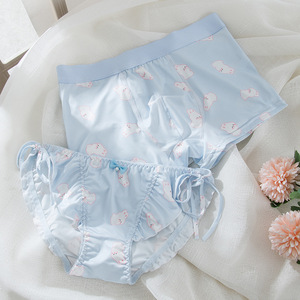 Nueva llegada pareja ropa interior lindos calzoncillos de cintura baja ropa interior Sexy transpirable cómodo hombres Calzoncillos Bóxer novio <span class=keywords><strong>novia</strong></span> - Product Image 3