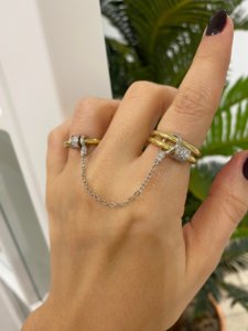 Stapel ketten ring Neues Verlobung sband Mehrteiliger Stapel fingers chmuck - Product Image 4