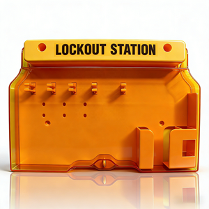 Stazione di Blocco e Etichettatura (Lockout Tagout) in PVC ad Alta Sicurezza, Resistente e Impermeabile, con <span class=keywords><strong>Serratura</strong></span> <span class=keywords><strong>a</strong></span> Combinazione, Capacità 10-20, Stazione LOTO di Sicurezza - Product Image 4