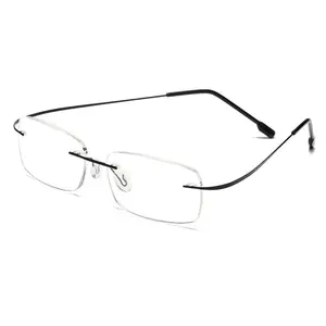 2023 Hot Wholesale Männer Frauen Hoch auflösende Brillen Memory Titanium Presbyopic Eye glasses Randlose Lesebrille 1.0 ~ 4.0