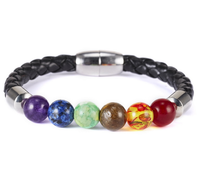 1Bracciale intrecciato in pietra naturale