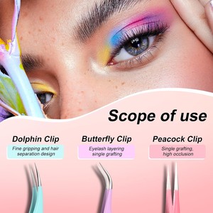 แหนบต่อขนตาสแตนเลสแบบพกพา 5 ชิ้น หลายแบบ ใช้งานสะดวก สำหรับผู้เริ่มต้น - Product Image 4