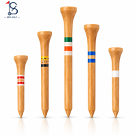 Prix d'usine Tees de golf en bambou durables pour parcours de golf, avec support de balle, 42mm 54mm 70mm, avec logo personnalisé, en boîte d'accessoires de golf