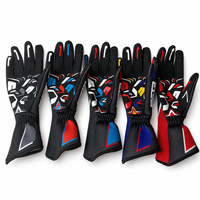 Gants de karting de course en cuir synthétique avancé avec paume en silicone pour une meilleure adhérence et poignets élastiqués pour une sécurité accrue