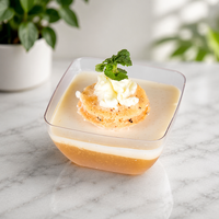 Gobelets à sauce jetables en gros, petits bols carrés transparents en plastique, bols à glace, bols à gâteau, plats à collation, plats à gelée, bols à apéritif