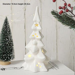 <b>White</b> Porcelain Decorative Items with LED Lights Creative Ceramic <b>Tree</b> <b>Christmas</b> Decorations - Product Image 6