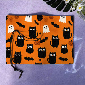Per tutti gli usi Vintage Notebook PU Cover ciondolo grande per la contabilità <span class=keywords><strong>note</strong></span> con gatti neri fantasmi pipistrelli Pattern zucche sul - Product Image 6