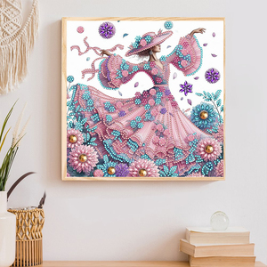 Peinture Diamant Moderne DIY 30x30CM <span class=keywords><strong>Danseuse</strong></span> Florale Rose Décoration Murale Perforation Irrégulière Cristal pour Débutant - Product Image 3
