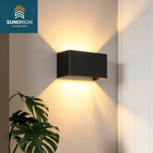 Lampes murales extérieures modernes 35W, étanches, en aluminium noir, 2*GU10, éclairage haut et bas, montage mural extérieur - Product Image 2
