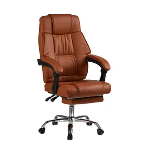 Прямая Продажа с фабрики темно-коричневые кожаные офисные стулья высокого качества регулируемые, предназначенные для офисных помещений