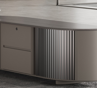 Escritorio Ejecutivo en Forma de L de Estilo Moderno, Duradero y de Lujo, con Mesa de Madera, Panel de Melamina, Cajones, para Uso en Oficina en Casa