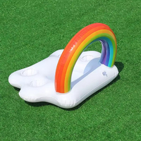 2024 Offre Spéciale piscine flotteur bière Table boire refroidisseur Table barre plateau flottant arc-en-ciel nuage porte-gobelet pour parc aquatique