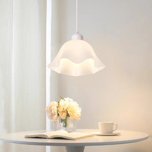 QiaoSheng Nordic <b>Style</b> Pendant Light 3 <b>Head</b> LED E27 Round Creamy Flower Shape For Dining Room Bedroom Home Lighting - Product Image 2