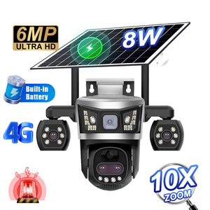 Cámara Solar Exterior V380 Pro 4K con Giro e Inclinación, CMOS de Cuatro Lentes, Zoom 10X, 4G, Bajo Consumo, Batería de 8000mAh, IP66, Detección de Movimiento PIR - Product Image 1