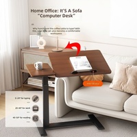 Escritorio para oficina en casa, mesita de noche, mesa para computadora portátil, mesa para computadora portátil con elevación neumática, escritorio de doble propósito