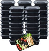 Contenants de préparation de repas réutilisables, portables, transparents, carrés, résistants au congélateur, de qualité supérieure, pour boîtes à lunch professionnelles et réunions d'affaires