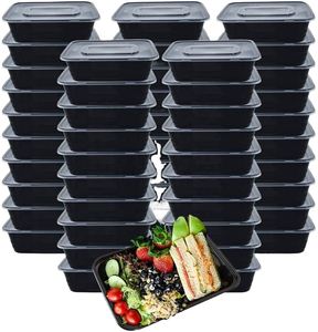 Contenants de préparation de repas réutilisables, portables, transparents, carrés, résistants au congélateur, de qualité supérieure, pour boîtes à lunch professionnelles et réunions d'affaires - Product Image 1