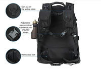 Sac à dos tactique personnalisé vert olive et gris avec cadre interne pour affaires, randonnée et activités de plein air - Imperméable, capacité 36-56L, coussin d'air