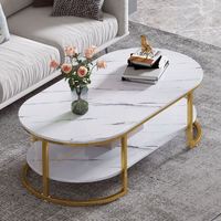 Meubles de salon de luxe Couchtisch Table basse moderne ovale en marbre et pierre nordique Table basse pour centre de salon