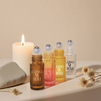 Bouteille de parfum à bille en verre de luxe 5ml 10ml Bouteille d'huile cosmétique givrée avec rouleau pour boule avec boîte