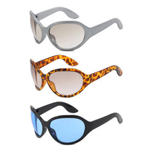 Lunettes de soleil ovales tendance 2025, style gothique, futuriste, Y2K, enveloppantes, pour femmes et hommes - Product Image 3