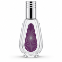Flacon de parfum vide personnalisé en verre octogonal facetté avec bouchon en métal argenté, atomiseur rechargeable, vente en gros