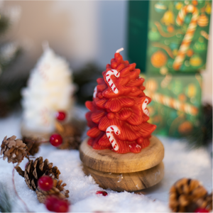 Festive Holiday Home Decor Gift Aromatherapy Handmade <strong>Candy</strong> <strong>Cane</strong> Christmas Tree Scented <strong>Candle</strong> - Product Image 4