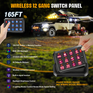 12V 24V Off Road Led Light <span class=keywords><strong>Controller</strong></span> 12 Bende Schakelpaneel Draadloze Rgb Met Overbelasting Bescherming Relais - Product Image 2