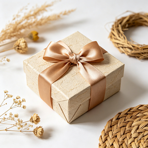 Nœud en ruban de satin pastel neutre minimaliste, vente en gros, nœud personnalisé pour boîte à bijoux de mariage, décoration d'emballage rustique - Product Image 4