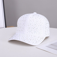 Casquette de baseball en gros pour femmes, ornée de strass, réglable, style 'Dad Hat' avec cristaux brillants, tendance, décontractée, pour l'extérieur