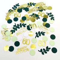100PCS Confettis Colorés Joyeux Anniversaire 30ème 40ème 50ème, Feuilles Vertes Pailletées, pour Ramadan, Remise de Diplôme, Mariage, Décoration de Table