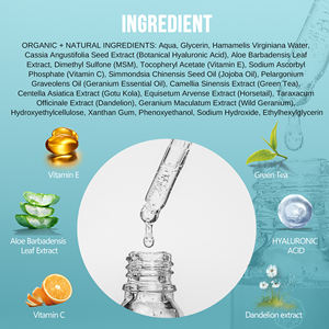 Sérum hydratant à l'aloe vera biologique, à l'acide hyaluronique, à la vitamine C et E, pour le visage, soin de la peau du visage, sérum à l'acide hyaluronique - Product Image 4