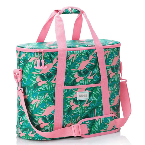 Women Flower Pattern Outdoor 600d Polyester Insulated Portable Aluminum Foil Picnic Cooler Bag